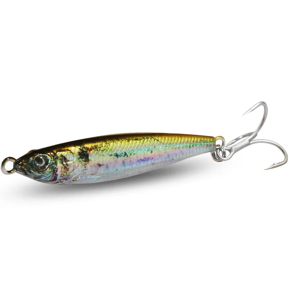 Metal Jig Lure 20g 30g 40g 3D Printed Fast Sinking  Fishing Tackle Blade Hook Swimbait Pesca VIB Bait