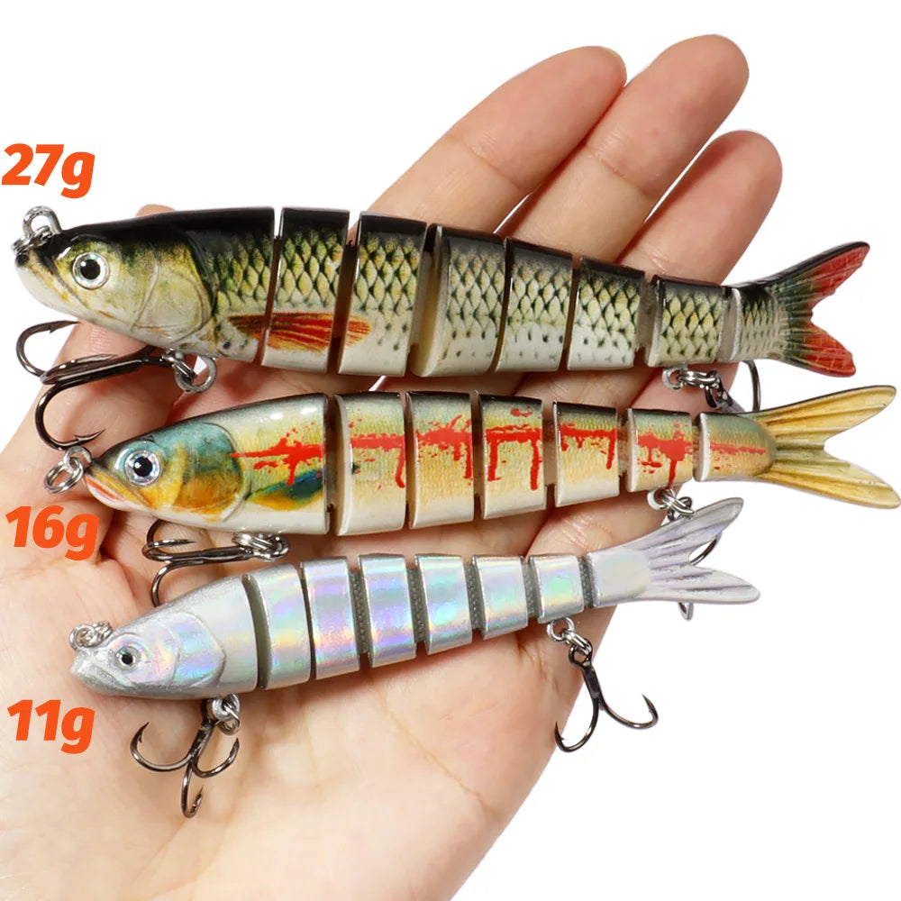 3PCS Swimbait 11g 16g 27g Multi Joint Lure Sinking Bionic Fish Swimming Pesca Bass Treble Hook Carp Fishing Tackle Hard Bait