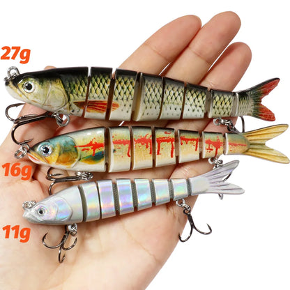 3PCS Swimbait 11g 16g 27g Multi Joint Lure Sinking Bionic Fish Swimming Pesca Bass Treble Hook Carp Fishing Tackle Hard Bait