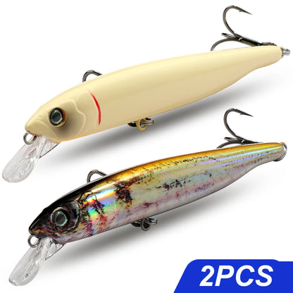 Suspend Fishing Lure 10g 10.2cm Minnow Treble Hooks Swimbait Kit Fishing Tackle Wobbler Rattle Cranbait Bait Pesca Jerkbaits