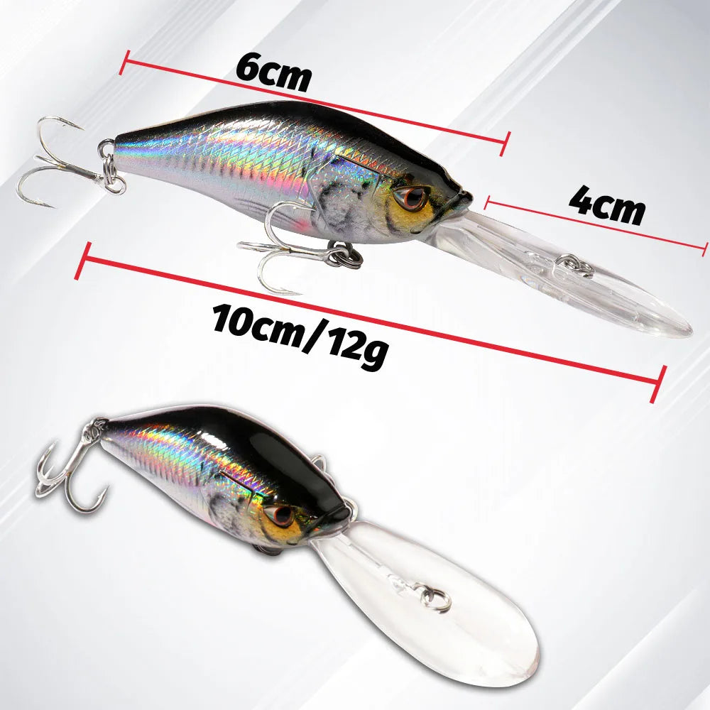 Floating Minnow 12g 10cm Fishing Lure Accoustic Steel Ball Swimbait Hook Wobbler Pesca Jerkbait Crank Tackle Crankbait Bait