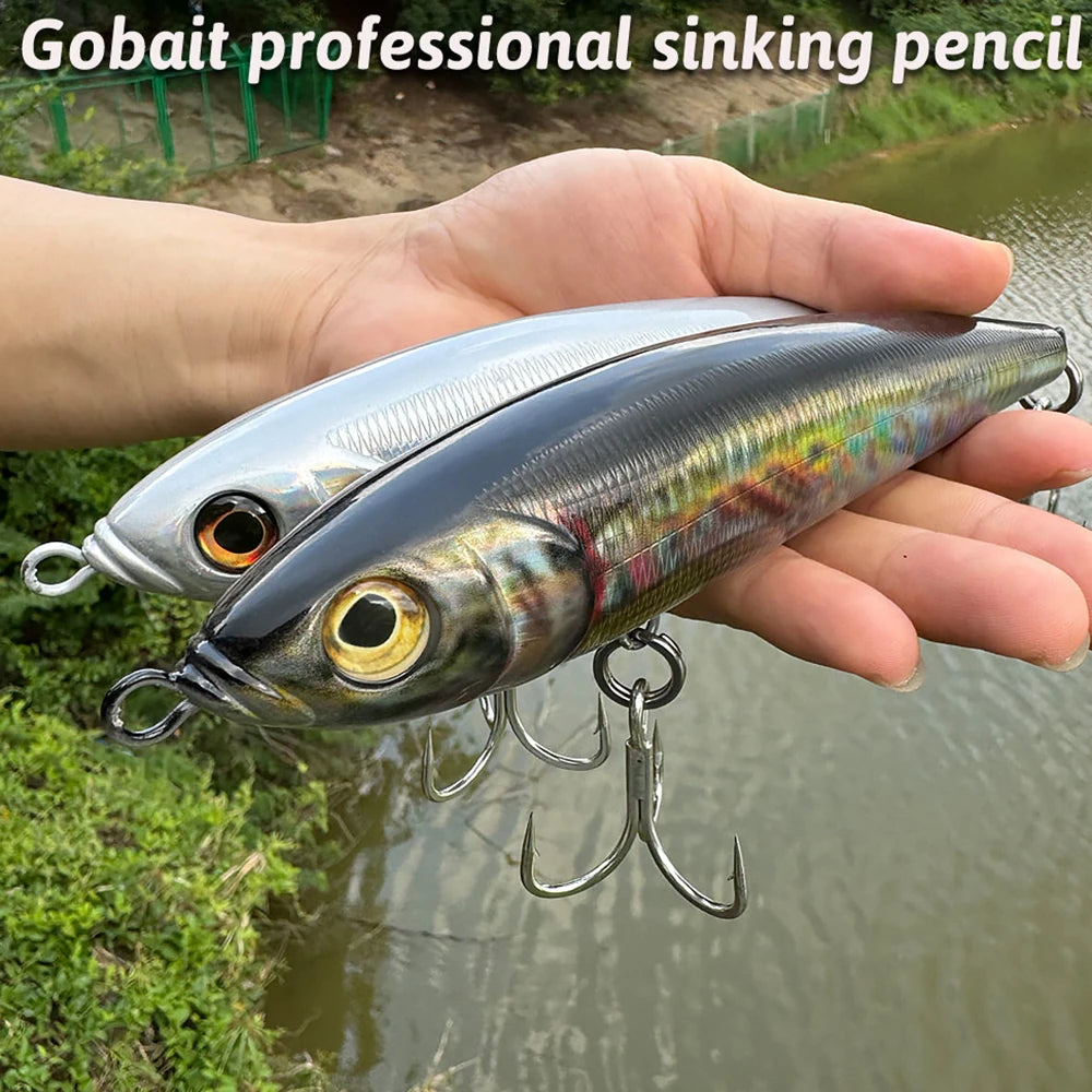 Big Sinking Pencil Lure 107g 18.5cm Fishing Jerkbait Hook Tuna Pesca Tackle Swimbait Cast Deep Floating Minnow Silicone Bait