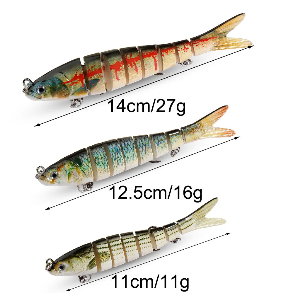 3PCS Swimbait 11g 16g 27g Multi Joint Lure Sinking Bionic Fish Swimming Pesca Bass Treble Hook Carp Fishing Tackle Hard Bait