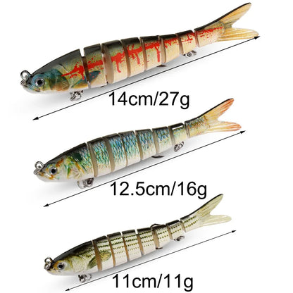3PCS Swimbait 11g 16g 27g Multi Joint Lure Sinking Bionic Fish Swimming Pesca Bass Treble Hook Carp Fishing Tackle Hard Bait