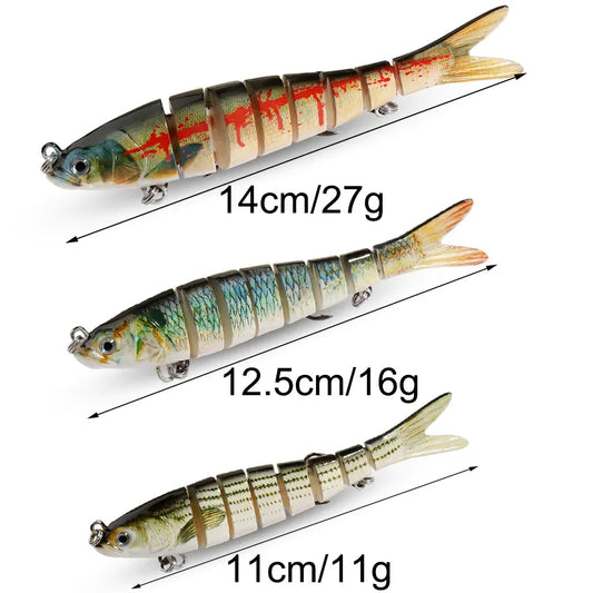 3PCS Swimbait 11g 16g 27g Multi Joint Lure Sinking Bionic Fish Swimming Pesca Bass Treble Hook Carp Fishing Tackle Hard Bait