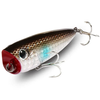Top Water Popper 8g 6.5cm Lure Steel Ball Copper Ballast Balance Pesca Wobbler Floating Minnow Hook Tackle Rattle Cranbait Bait