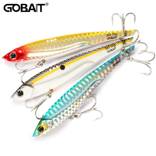 VIB Fishing Lure 20g 25g 30g Metal Jig Sinking Big Blade Long Cast Treble Hooks Spinner Spoon VIBRATION Tackle Pesca Hard Bait