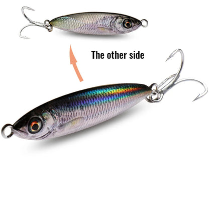 Metal Jig Lure 20g 30g 40g Spinner Spoon 3D Eye Color Laser Overlay Spinning Fishing Tackle Hook Swimbait Pesca Spinnerbait Bait