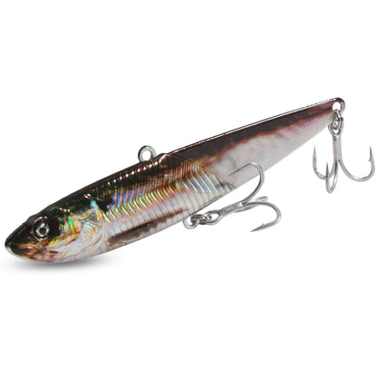 Metal Jig VIB Lure 20g 30g 40g Spinner Spoon 3D Eye Color Laser Spinning Fishing Tackle Hook Swimbait Pesca Spinnerbait Bait