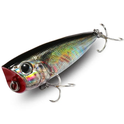 Top Water Popper 8g 6.5cm Lure Steel Ball Copper Ballast Balance Pesca Wobbler Floating Minnow Hook Tackle Rattle Cranbait Bait