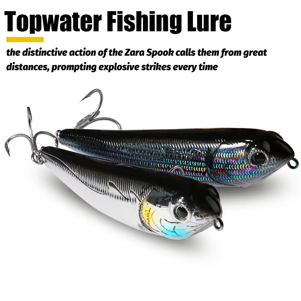 Walk The Dog Topwater Fishing Lure 15g 11cm Floating Pencil Bait 3D Swimbait Hook Popper Pesca Wobbler Minnow Gear Crankbait