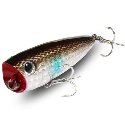 Top Water Popper 8g 6.5cm Lure Steel Ball Copper Ballast Balance Pesca Wobbler Floating Minnow Hook Tackle Rattle Cranbait Bait