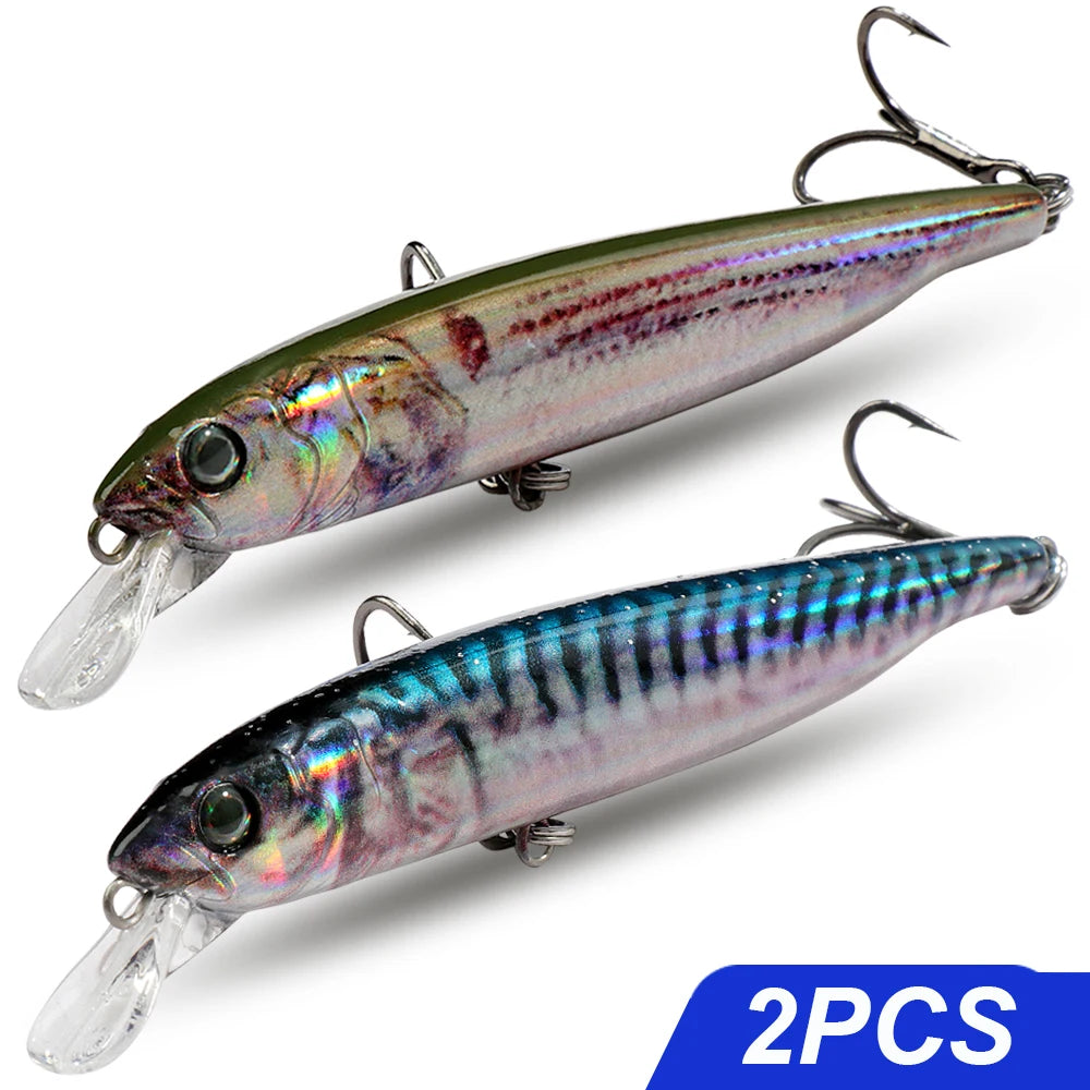 Suspend Fishing Lure 10g 10.2cm Minnow Treble Hooks Swimbait Kit Fishing Tackle Wobbler Rattle Cranbait Bait Pesca Jerkbaits