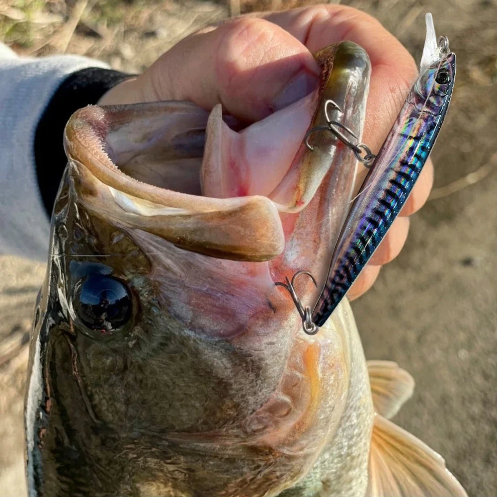 Suspend Fishing Lure 10g 10.2cm Minnow Treble Hooks Swimbait Kit Fishing Tackle Wobbler Rattle Cranbait Bait Pesca Jerkbaits
