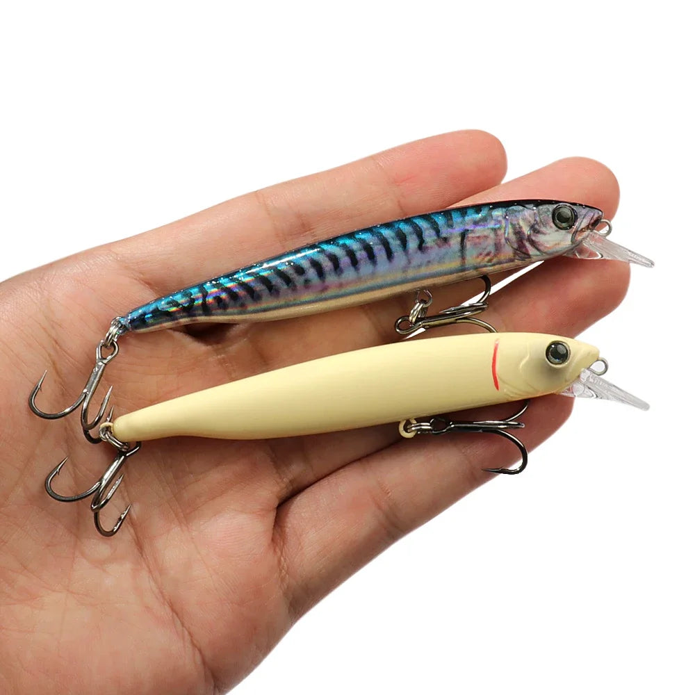 Suspend Fishing Lure 10g 10.2cm Minnow Treble Hooks Swimbait Kit Fishing Tackle Wobbler Rattle Cranbait Bait Pesca Jerkbaits