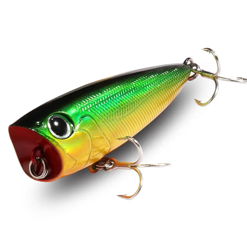 Top Water Popper 8g 6.5cm Lure Steel Ball Copper Ballast Balance Pesca Wobbler Floating Minnow Hook Tackle Rattle Cranbait Bait