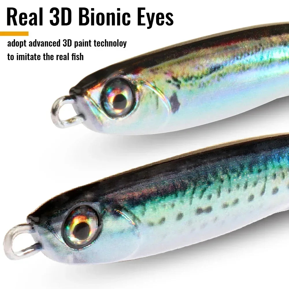 GOBAIT Metal Jig Lure 10g 20 30g 40g Spinner Spoon 3D Eye Color Spinning Fishing Tackle Popper Gear Hook Swimbait Pesca Bait