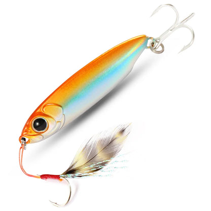 Feather Fishing Colorful Carbon Metal Jig Lure Spinning Spoon Artificial Bait Bass Hook of Minnow Sinking Casting Pesca Tackle