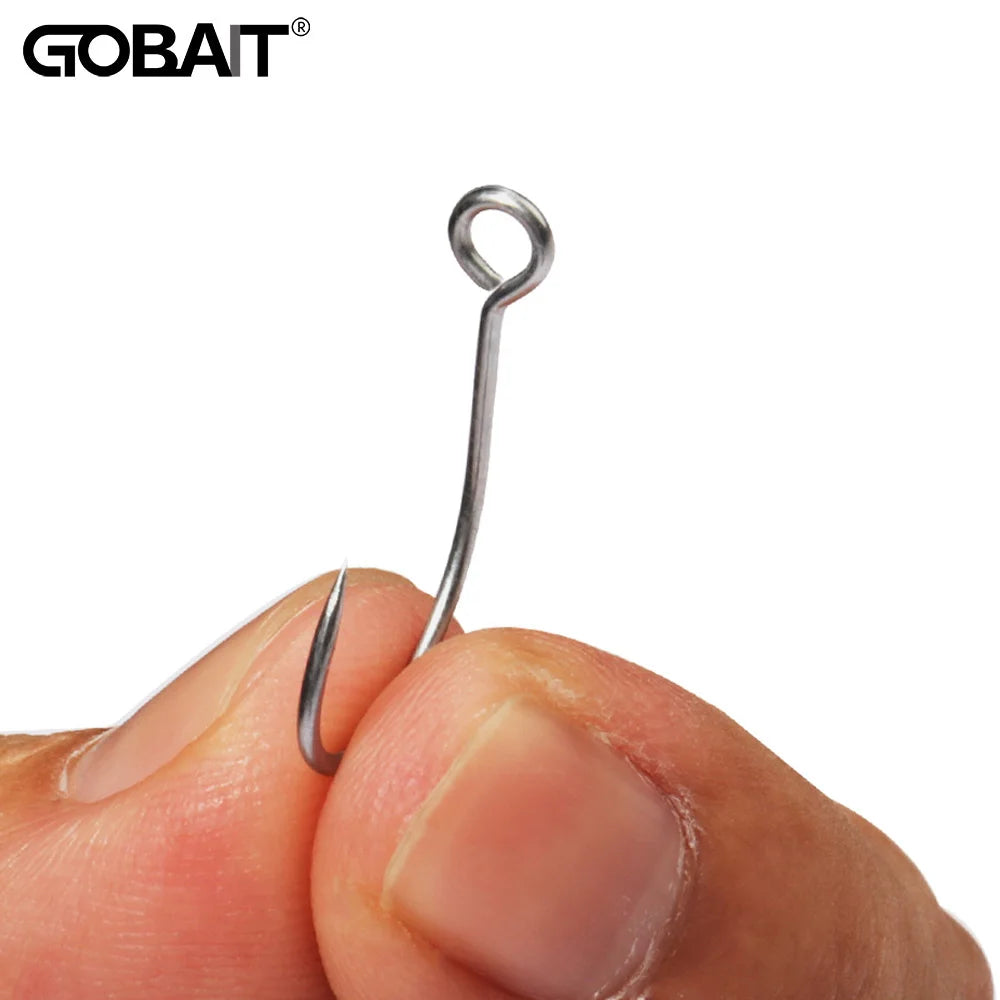 20PCS Big Eye Single Hooks – Sharp Barbed Carbon Steel Circle Fishing Hooks for Worms, Lures & Fly Fishing (Size 2#–10#)