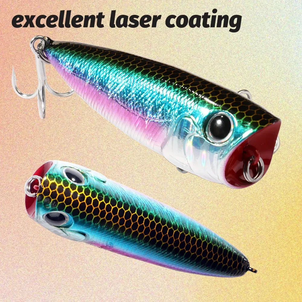 Top Water Popper 8g 6.5cm Lure Steel Ball Copper Ballast Balance Pesca Wobbler Floating Minnow Hook Tackle Rattle Cranbait Bait