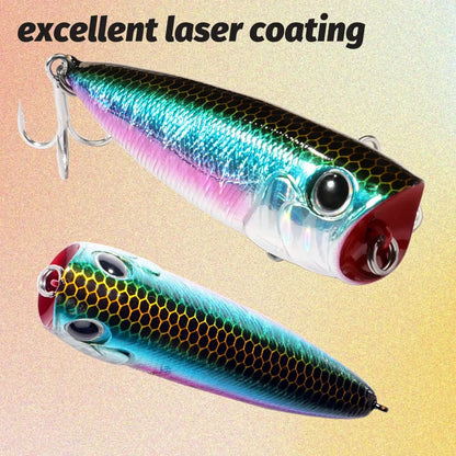 Top Water Popper 8g 6.5cm Lure Steel Ball Copper Ballast Balance Pesca Wobbler Floating Minnow Hook Tackle Rattle Cranbait Bait