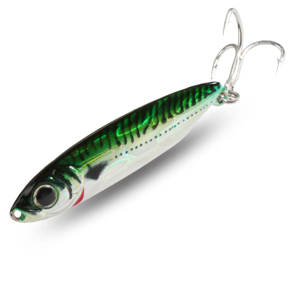 Feather Fishing Colorful Carbon Metal Jig Lure Spinning Spoon Artificial Bait Bass Hook of Minnow Sinking Casting Pesca Tackle