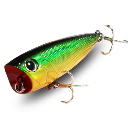 Top Water Popper 8g 6.5cm Lure Steel Ball Copper Ballast Balance Pesca Wobbler Floating Minnow Hook Tackle Rattle Cranbait Bait
