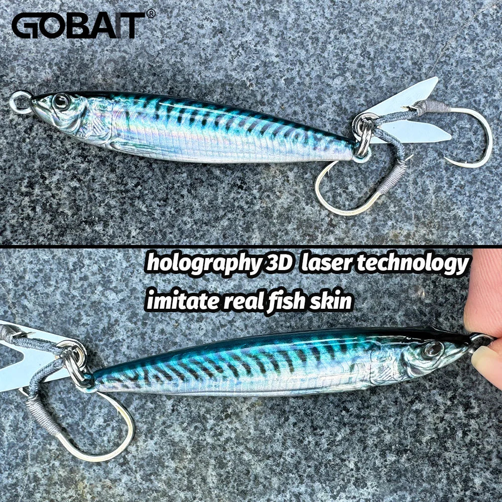 Metal Jig Lure 20g 30g 40g 3D Printed Fast Sinking  Fishing Tackle Blade Hook Swimbait Pesca VIB Bait