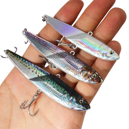 Metal Jig VIB Lure 20g 30g 40g Spinner Spoon 3D Eye Color Laser Spinning Fishing Tackle Hook Swimbait Pesca Spinnerbait Bait