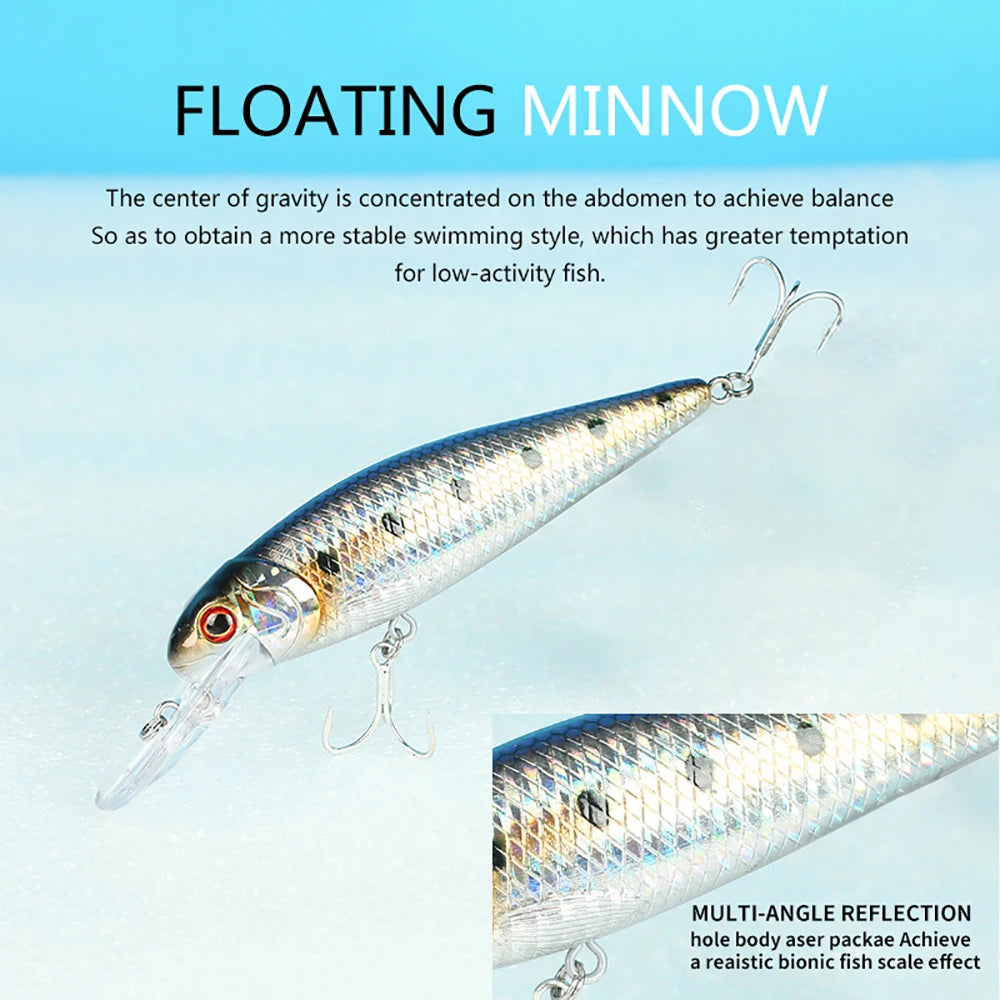 Fat Floating Wobbler 20.5g 13.5cm Jerkbait Treble Hooks Carp Popper Pike Swimbait Minnow Sea Fishing Lure Pesca Artificial Bait