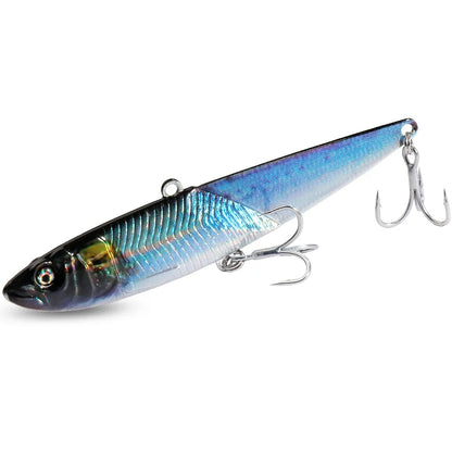 Metal Jig VIB Lure 20g 30g 40g Spinner Spoon 3D Eye Color Laser Spinning Fishing Tackle Hook Swimbait Pesca Spinnerbait Bait