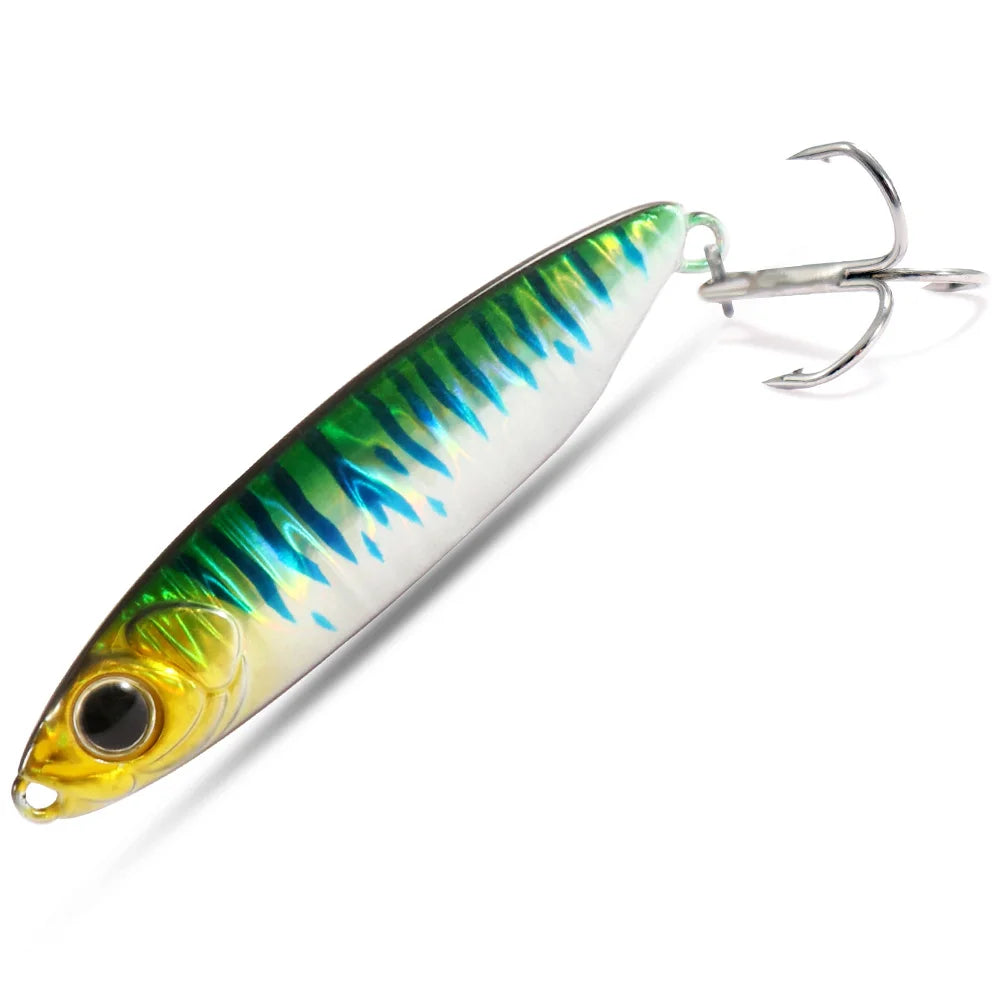 Feather Fishing Colorful Carbon Metal Jig Lure Spinning Spoon Artificial Bait Bass Hook of Minnow Sinking Casting Pesca Tackle
