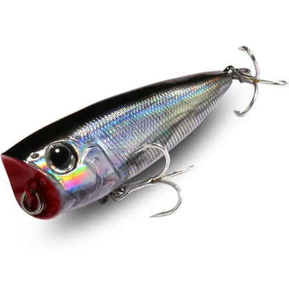 Top Water Popper 8g 6.5cm Lure Steel Ball Copper Ballast Balance Pesca Wobbler Floating Minnow Hook Tackle Rattle Cranbait Bait