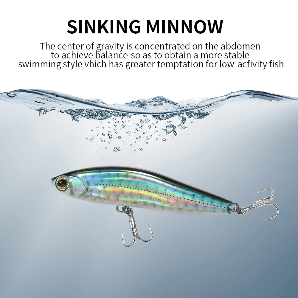 Sinking Pencil 12g 24g Fishing Lure Weight System Silicone Bait Treble Hook Swimbait Wobbler Tackle Jerkbait Artificial Baits