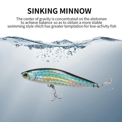 Sinking Pencil 12g 24g Fishing Lure Weight System Silicone Bait Treble Hook Swimbait Wobbler Tackle Jerkbait Artificial Baits