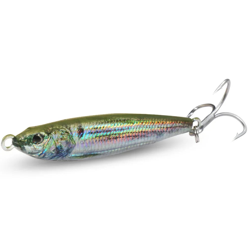Metal Jig Lure 20g 30g 40g 3D Printed Fast Sinking  Fishing Tackle Blade Hook Swimbait Pesca VIB Bait