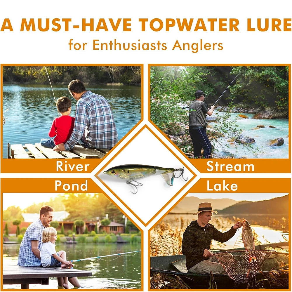Topwater Propeller Plopper 20g 27g Spin Bait Gear Swimbait Pesca Rotating Tail Wobbler Spinnerbait Angler Fishing Crankbait Lure