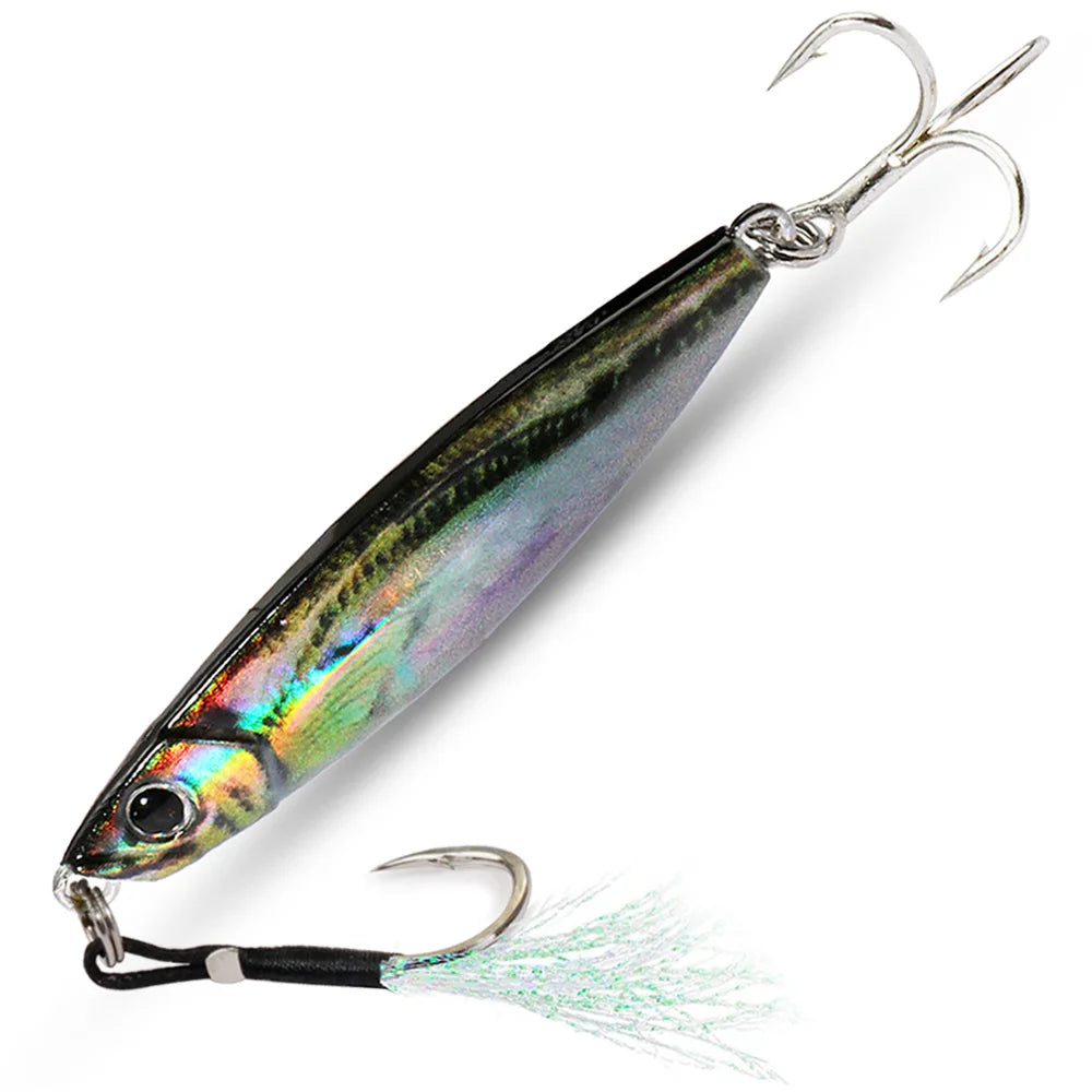 Metal Fishing Lure 10g 15g 20g Shore Cast Hook Swimbait Spoon Jig Artificial Bait Laser Cover Pike Trout Pesca Spinning Tackle