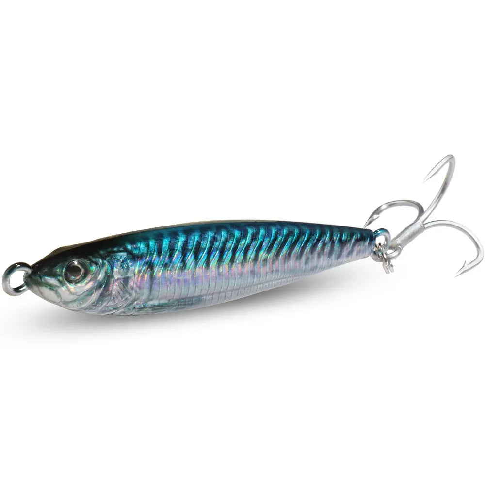 Metal Jig Lure 20g 30g 40g 3D Printed Fast Sinking  Fishing Tackle Blade Hook Swimbait Pesca VIB Bait