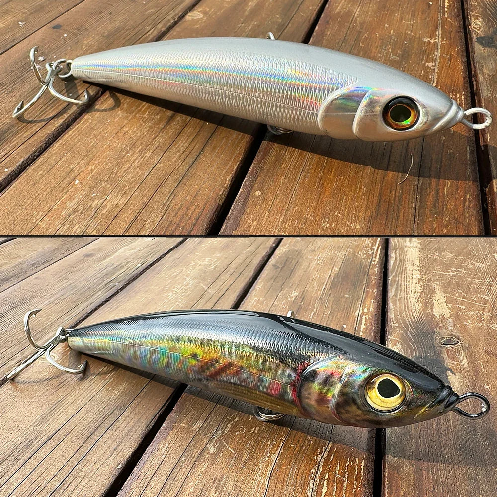 Big Sinking Pencil Lure 107g 18.5cm Fishing Jerkbait Hook Tuna Pesca Tackle Swimbait Cast Deep Floating Minnow Silicone Bait