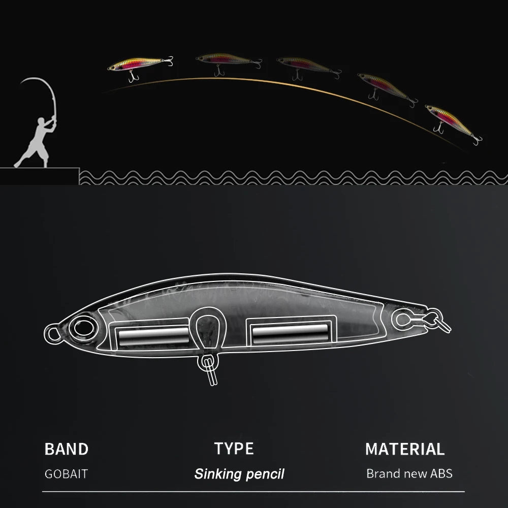 Sinking Pencil 12g 24g Fishing Lure Weight System Silicone Bait Treble Hook Swimbait Wobbler Tackle Jerkbait Artificial Baits