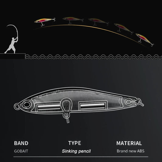 Sinking Pencil 12g 24g Fishing Lure Weight System Silicone Bait Treble Hook Swimbait Wobbler Tackle Jerkbait Artificial Baits